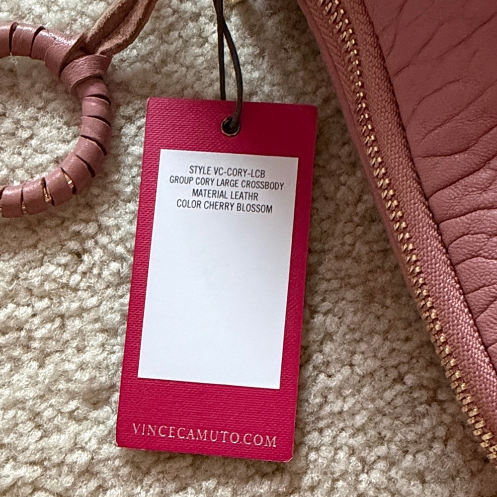 Vince Camuto Dusty Rose Leather Crossbody Bag with Gold Hardware - NWT - Picture 7 of 7